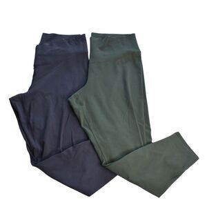 Old Navy Active Go Dry Leggings Bundle Blue/Gray Green High Rise Large Petite